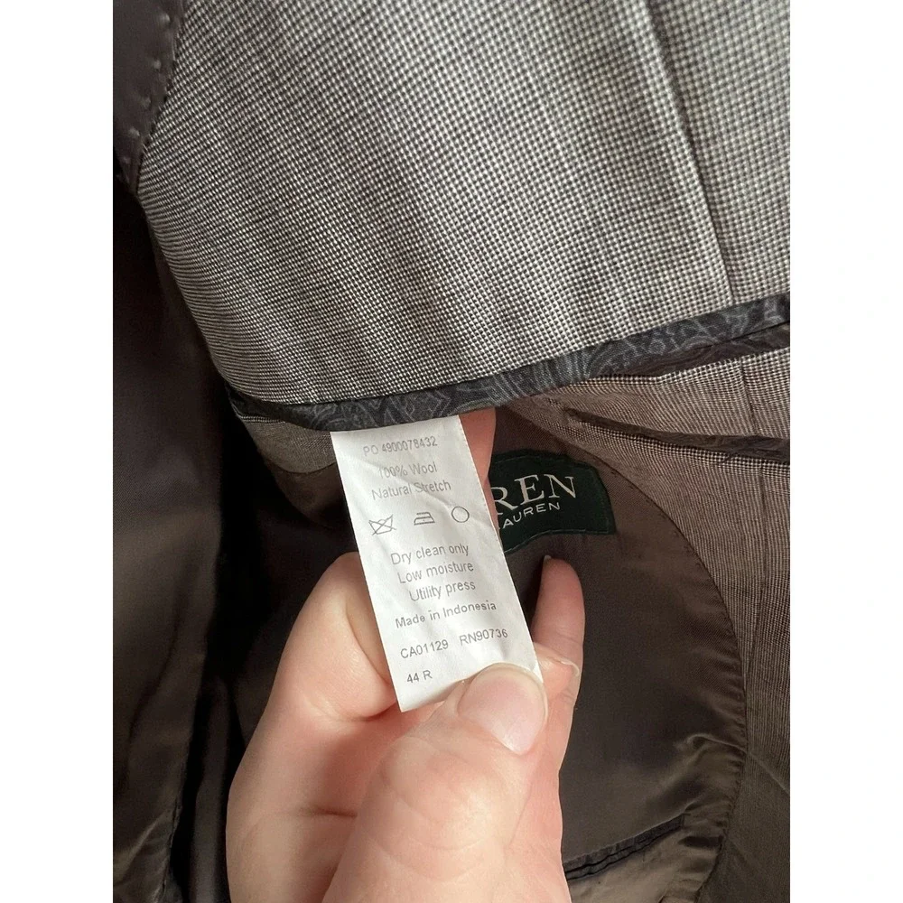 Lauren Ralph Lauren 44R Gray Blazer Sport Coat and Pants Wool Natural Stretch